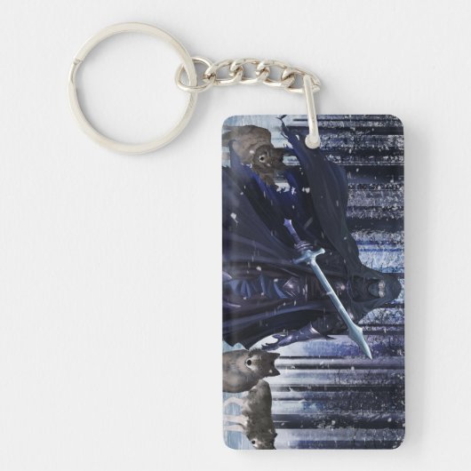 HET WOLF-VERPAKKINGSLEDER SLEUTELHANGER (Voorkant)