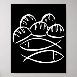 Het wonder van de broden en vissen - een symbool v poster