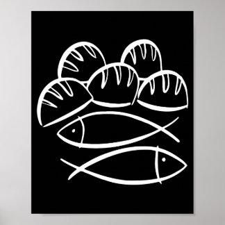 Het wonder van de broden en vissen - een symbool v poster