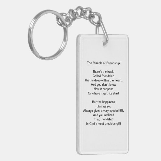 Het wonder van de Friendship Poem Sleutelhanger (Voorkant Links)