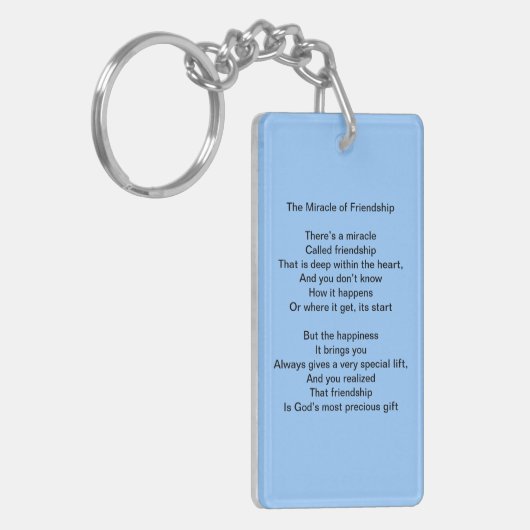 Het wonder van de Friendship Poem Sleutelhanger (Voorkant Links)