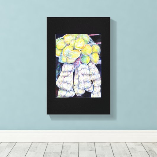 Het wonder van de natte markten, Singapore Canvas Afdruk (Insitu (Houten vloer))