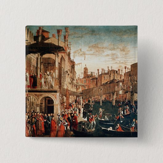 Het wonder van de Relic van het ware Kruis Vierkante Button 5,1 Cm (Voorkant)