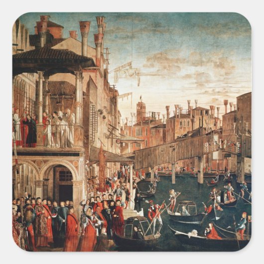 Het wonder van de Relic van het ware Kruis Vierkante Sticker (Voorkant)