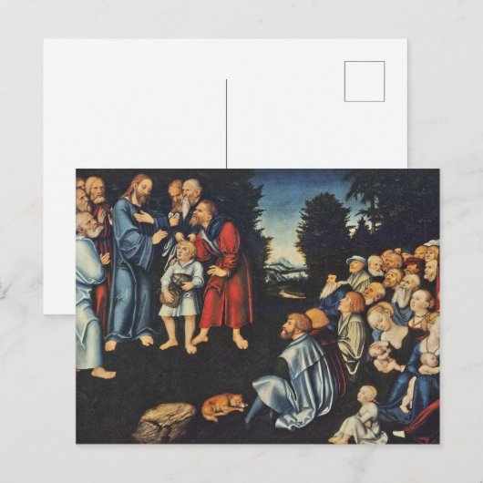 Het wonder van de vijf levens en twee vissen briefkaart (Voorkant / Achterkant)