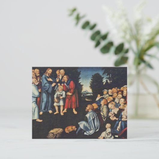 Het wonder van de vijf levens en twee vissen briefkaart (Staand voorkant)