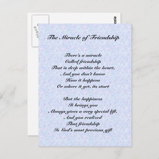 Het wonder van de vriendschap Briefkaart (Voorkant / Achterkant)