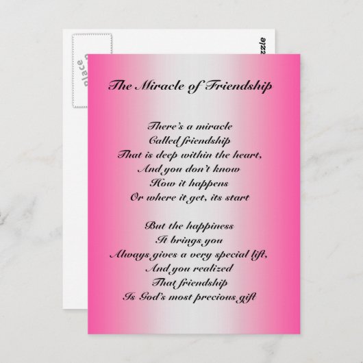 Het wonder van de vriendschap Briefkaart (Voorkant / Achterkant)