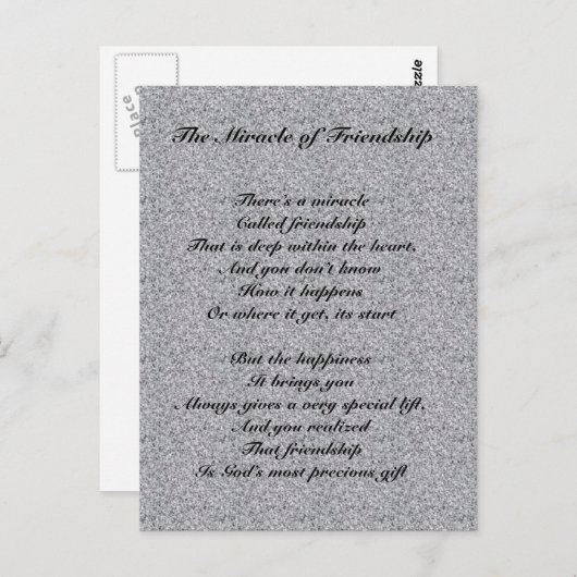 Het wonder van de vriendschap Briefkaart (Voorkant / Achterkant)
