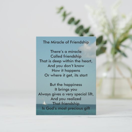 Het wonder van de vriendschap briefkaart (Staand voorkant)