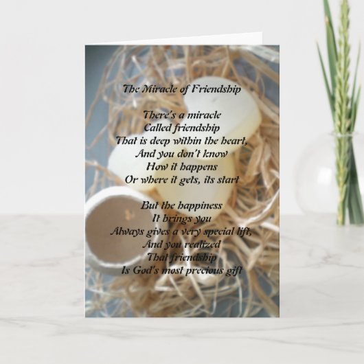 Het wonder van de vriendschapskaart kaart (Voorkant)