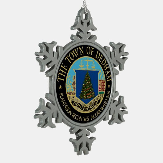 Het wonder van Dedham met kerstsnowflake Tin Sneeuwvlok Ornament (Links)