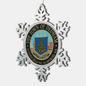 Het wonder van Dedham met kerstsnowflake Tin Sneeuwvlok Ornament (Rechts)