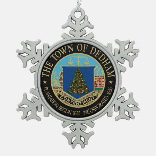 Het wonder van Dedham met kerstsnowflake Tin Sneeuwvlok Ornament (Voorkant)