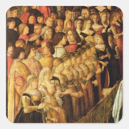 Het wonder van het kruis op de San Lorenzo Bridge, Vierkante Sticker (Voorkant)