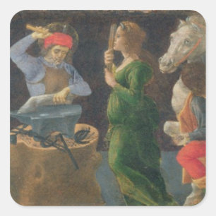 Het wonder van St. Eligius, het voorpaneel van de Vierkante Sticker