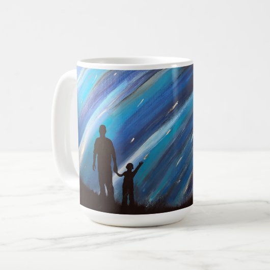 Het wonder van vaderschap grote mok (Voorkant links)