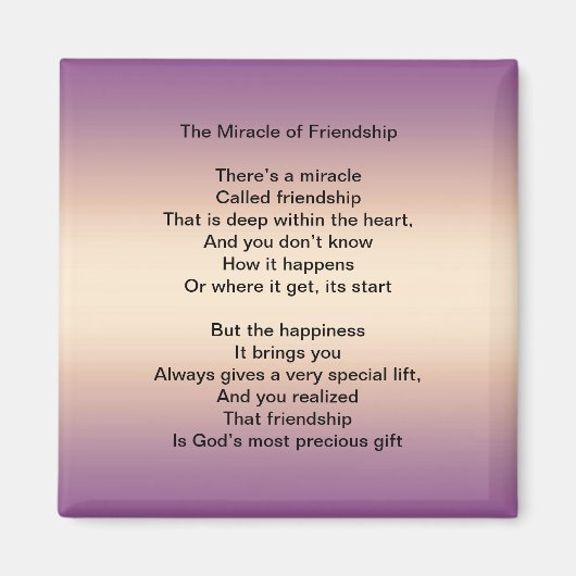 Het wonder van vriendschap magneet (Voorkant)