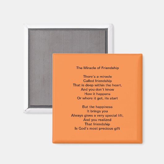 Het wonder van vriendschap magneet (Voorkant / Achterkant)