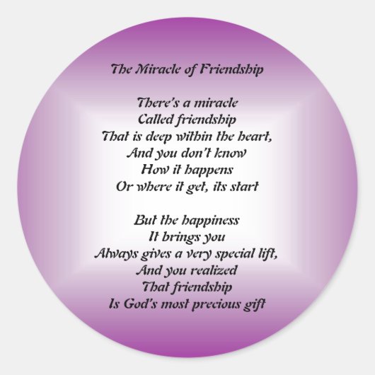 Het wonder van vriendschap sticker (Voorkant)