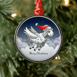 Het Wonderbaarlijke Kerstlam Metalen Ornament