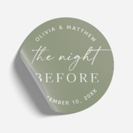 Het Woodland repetitie diner. Sage Green Night Bef Ronde Sticker