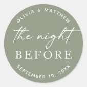 Het Woodland repetitie diner. Sage Green Night Bef Ronde Sticker (Voorkant)