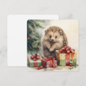 Het Woodlawn Collectie: Kerst Hedgehog Feestdagenkaart (Voorkant / Achterkant)