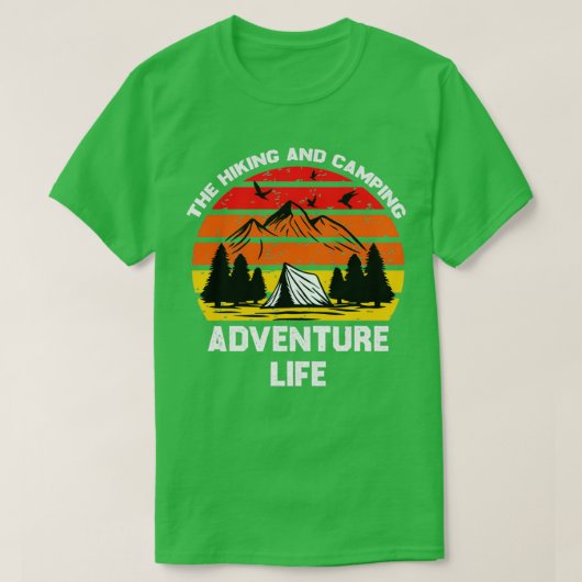 Het woon van het hakken en van de Camping Adventur T-shirt (Design voorkant)