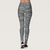 het woord DANCE grijs Leggings (Achterkant)