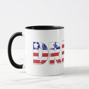 Het woord Dream met Patriottische Amerikaanse vlag Mok