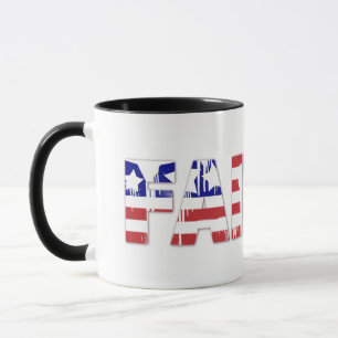 Het woord Faith met Patriottische Amerikaanse vlag Mok