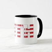 Het woord Faith met Patriottische Amerikaanse vlag Mok (Voorkant rechts)