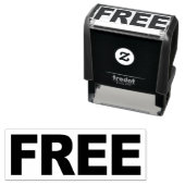 Het woord GRATIS op stempel voor weggeefartikelen (In situ)