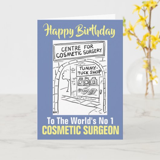 Het woord is nr. 1 cosmetisch chirurg - Happy Birt Kaart (Gele Bloem)