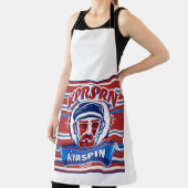 Het woord Krispin als logo Schort (Insitu)