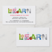 Het woord Leren Onderwijs visitekaartje (Voorkant / Achterkant)