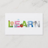 Het woord Leren Onderwijs visitekaartje (Achterkant)