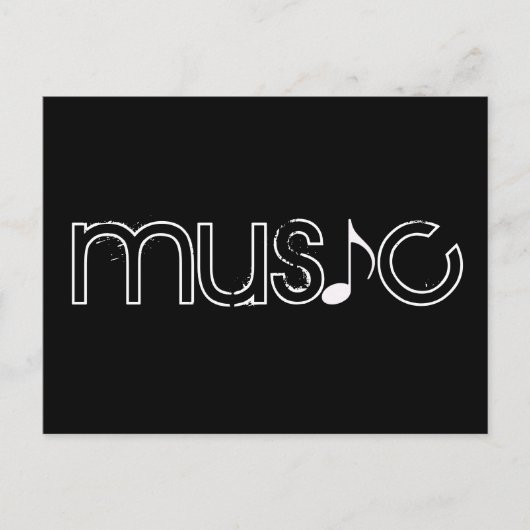 het woord muziek briefkaart (Voorkant)