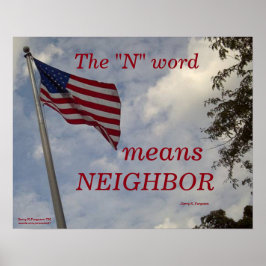 HET WOORD "N" BETEKENT NEIGHBOR POSTER