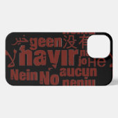 Het woord "Nee" in verschillende talen iPhone Hoesje (Achterkant horizontaal)