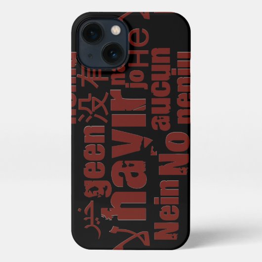 Het woord "Nee" in verschillende talen iPhone Hoesje (Achterkant)