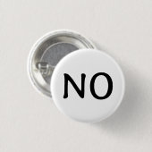 Het woord no statement tekst minimalistisch zwart  ronde button 3,2 cm (Voorkant /achterkant)