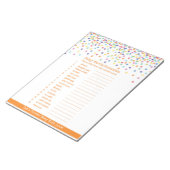Het Woord Scramble Confetti Baby shower Game Notitieblok (Schuin)