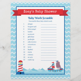 Het Woord Scramble Nautical Theme Baby shower
