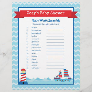 Het Woord Scramble Nautical Theme Baby shower