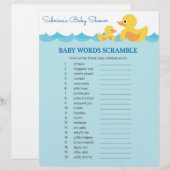 Het Woord Scramble Rubber Duck Baby shower Game (Voorkant / Achterkant)