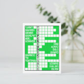 Het woord scramble van het periodiek systeem briefkaart (Staand voorkant)