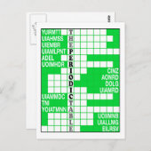 Het woord scramble van het periodiek systeem briefkaart (Voorkant / Achterkant)