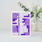 Het woord scramble van het periodiek systeem briefkaart (Staand voorkant)